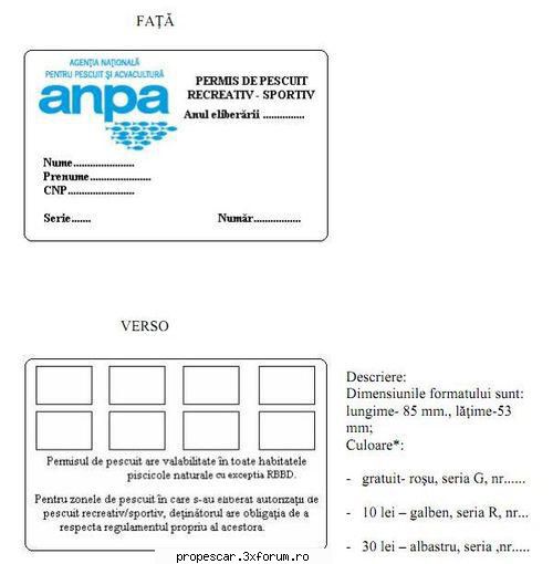 Noile tarife practicate de AJVPS BIHOR 2012 - Pentru studiu: ORDIN nr. 297 din 28 - Clubul Pescarilor Oradea