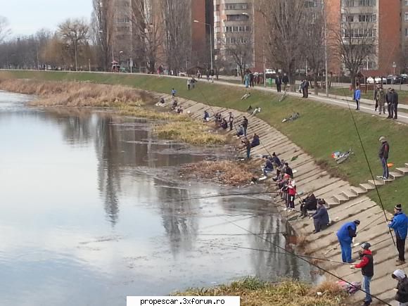 se pare ca azi era valvataie mare, peste 20 de pescari pe 50 m, se prindea caras bucata dupa bucata,